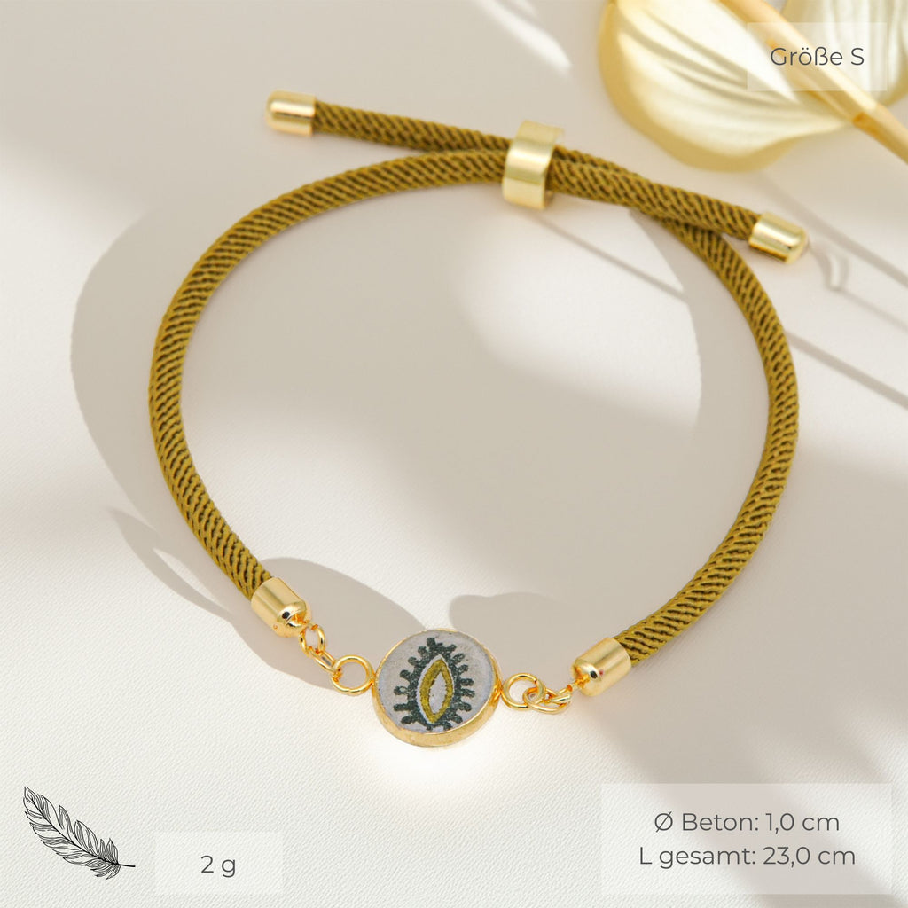 Beton Armband Kordel Khaki Small