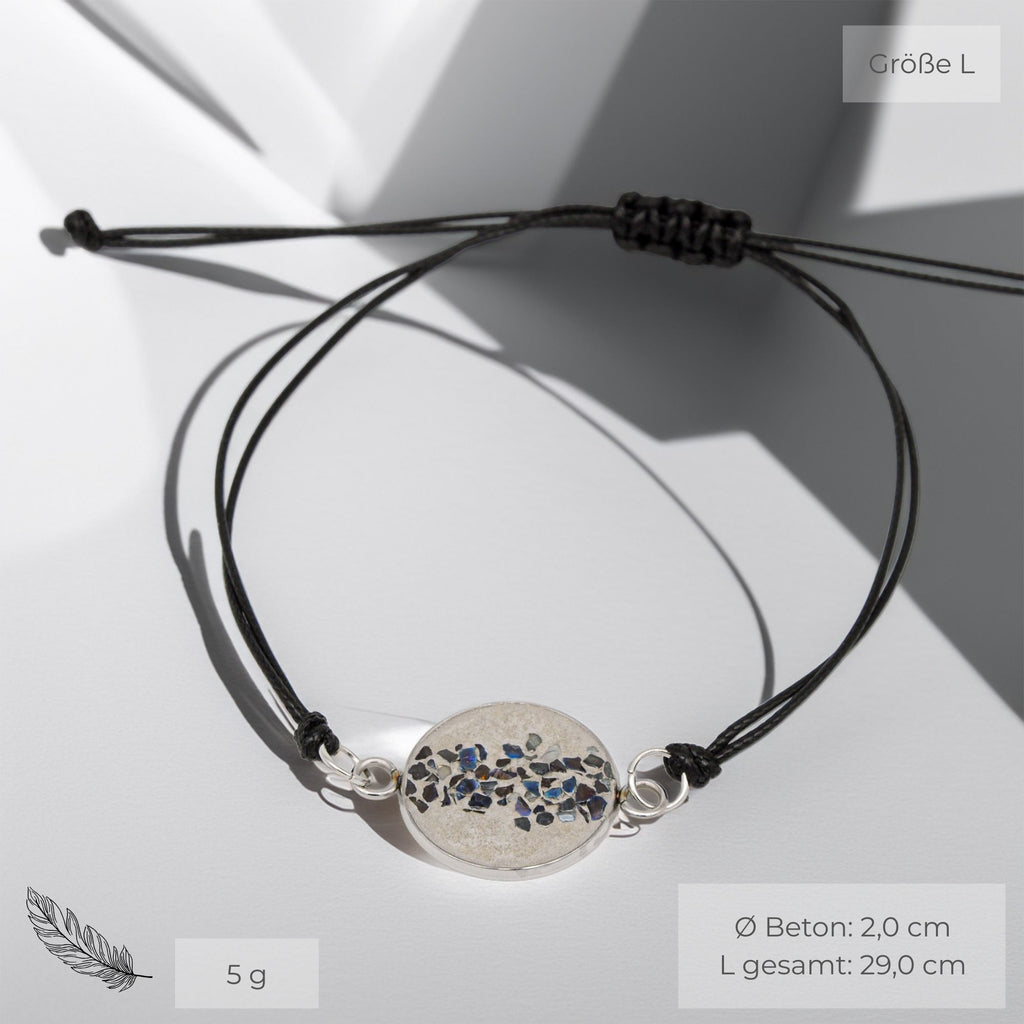 Beton Armband Kordel Schwarz Blau