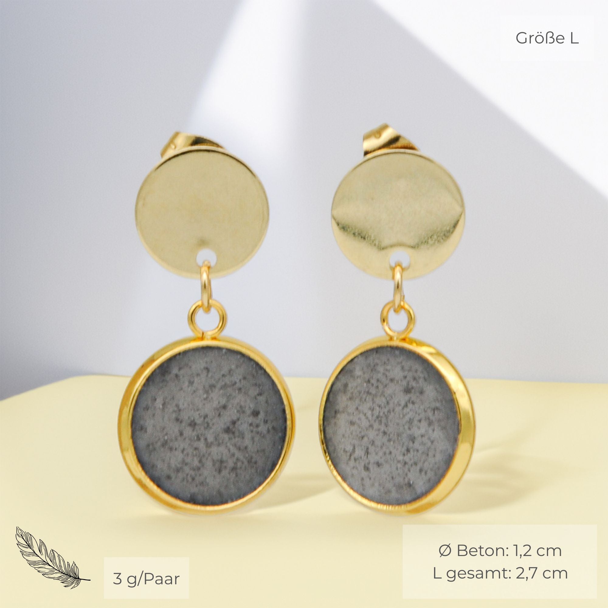 Beton Ohrringe Natur Gold – Supreme Edition