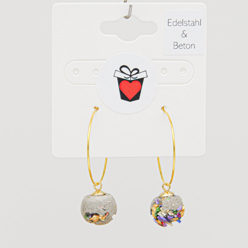 Beton Ohrringe Kugel Bunt – Supreme Edition – Ansicht 2