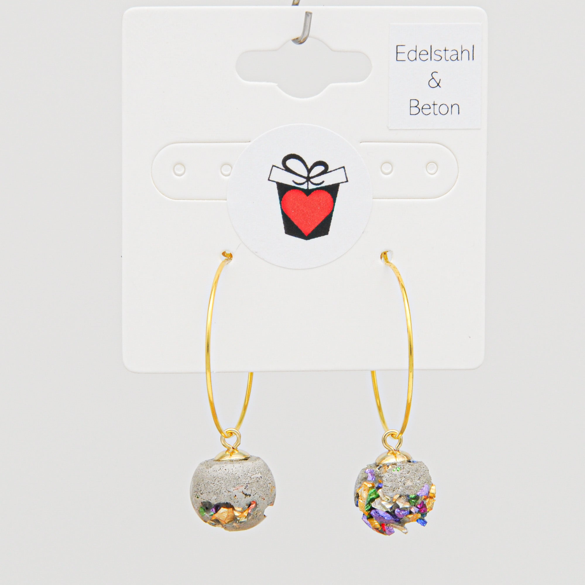Beton Ohrringe Kugel Bunt – Supreme Edition – Ansicht 2