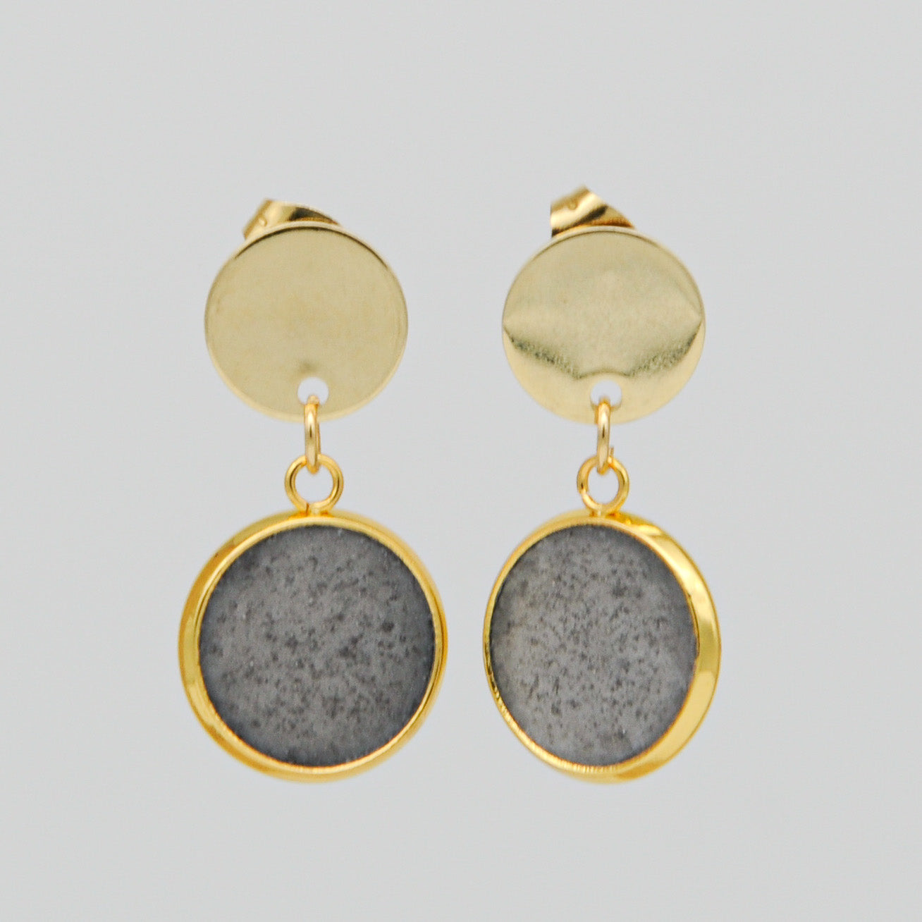 Beton Ohrringe Natur Gold – Supreme Edition – Handmade in Austria