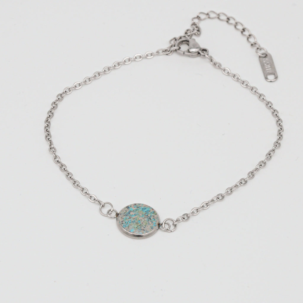 Beton Armband Silberkette Teal Small – Handmade in Austria