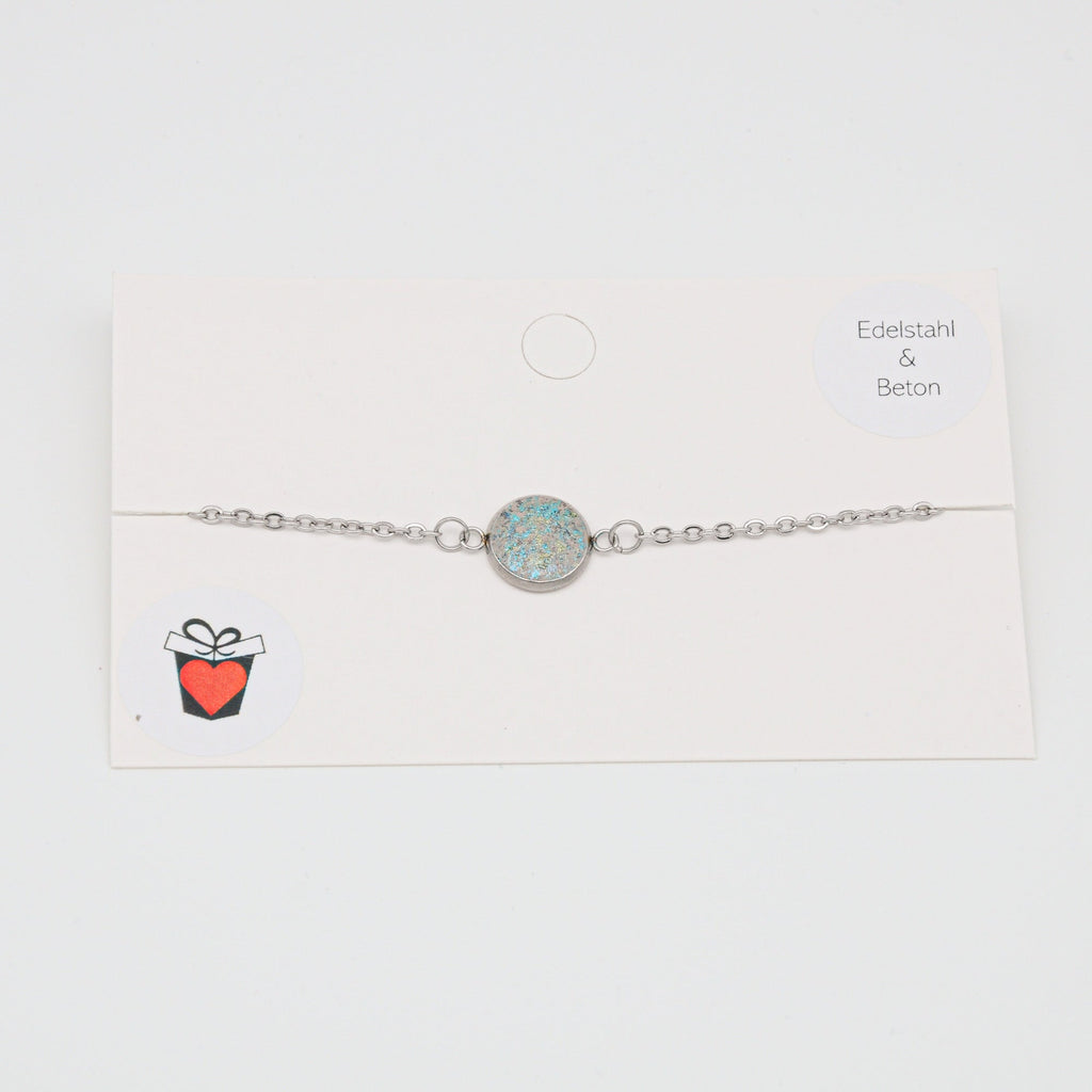 Beton Armband Silberkette Teal Small – Ansicht 2