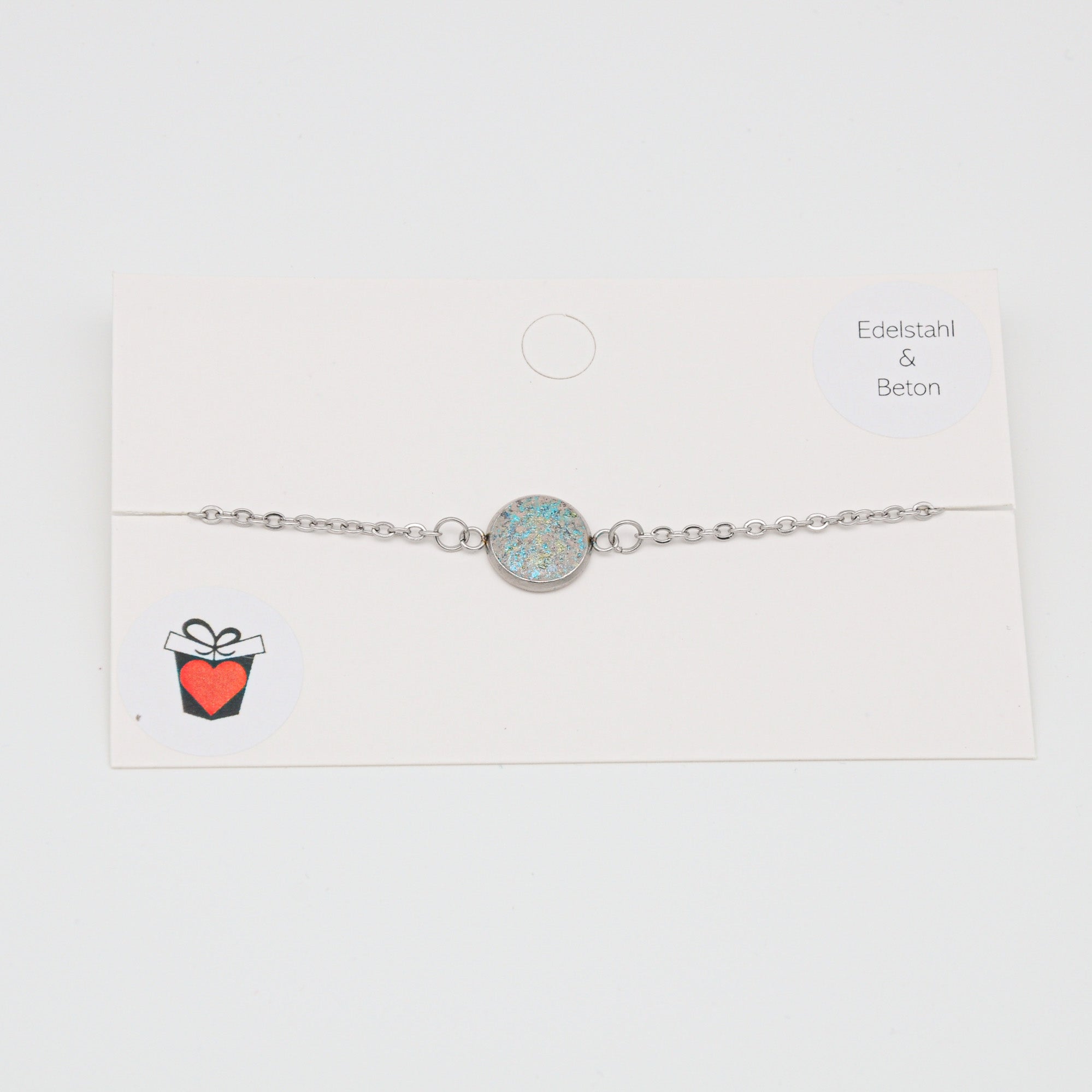 Beton Armband Silberkette Teal Small – Ansicht 2