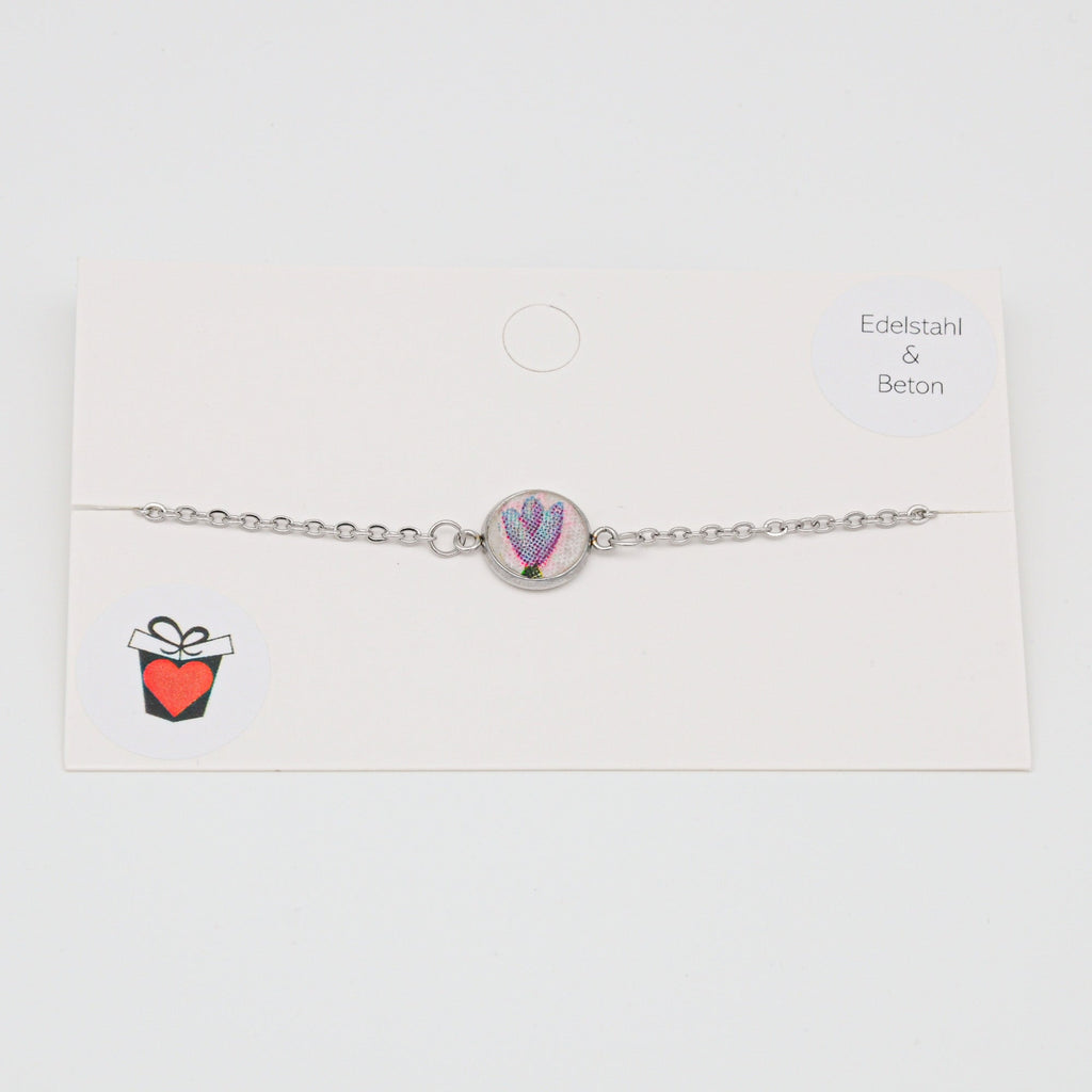 Beton Armband Silberkette Lavendel Small – Ansicht 2