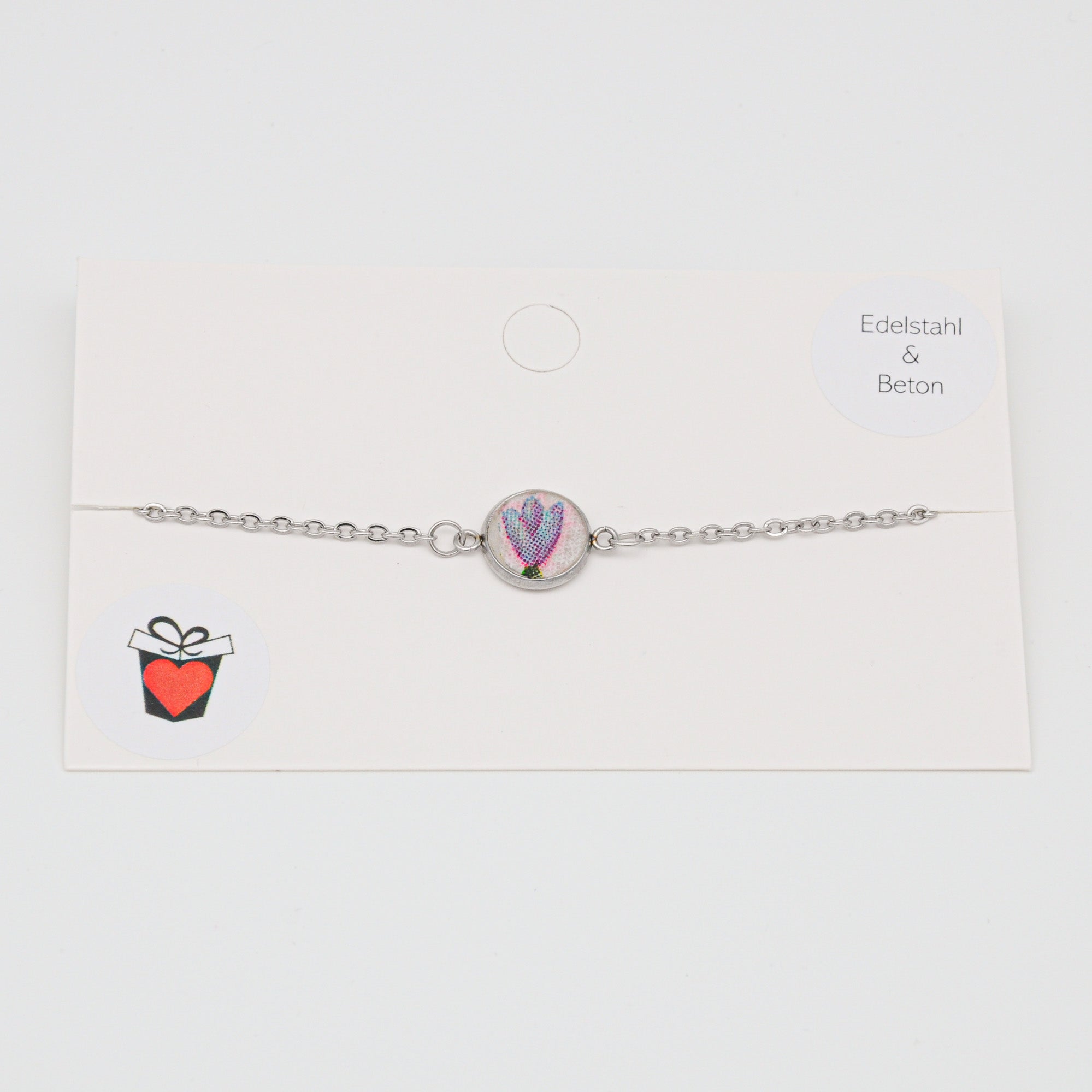 Beton Armband Silberkette Lavendel Small – Ansicht 2