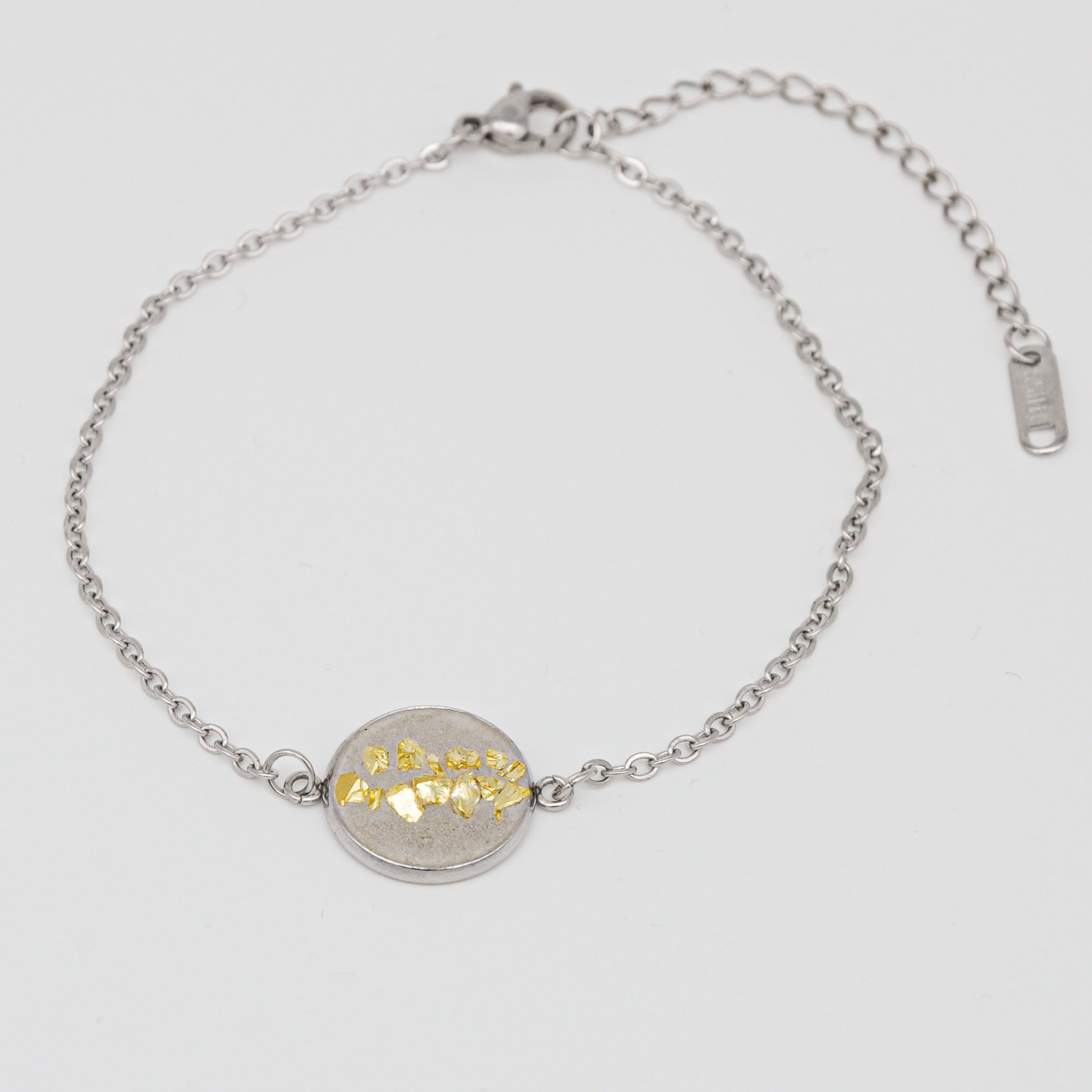 Beton Armband Silberkette Blattgold Medium – Handmade in Austria