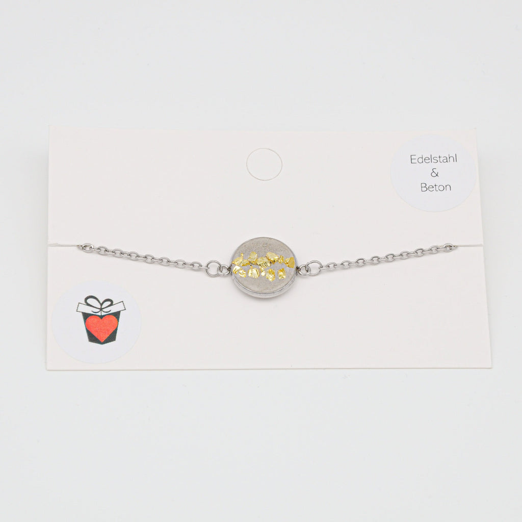 Beton Armband Silberkette Blattgold Medium – Ansicht 2
