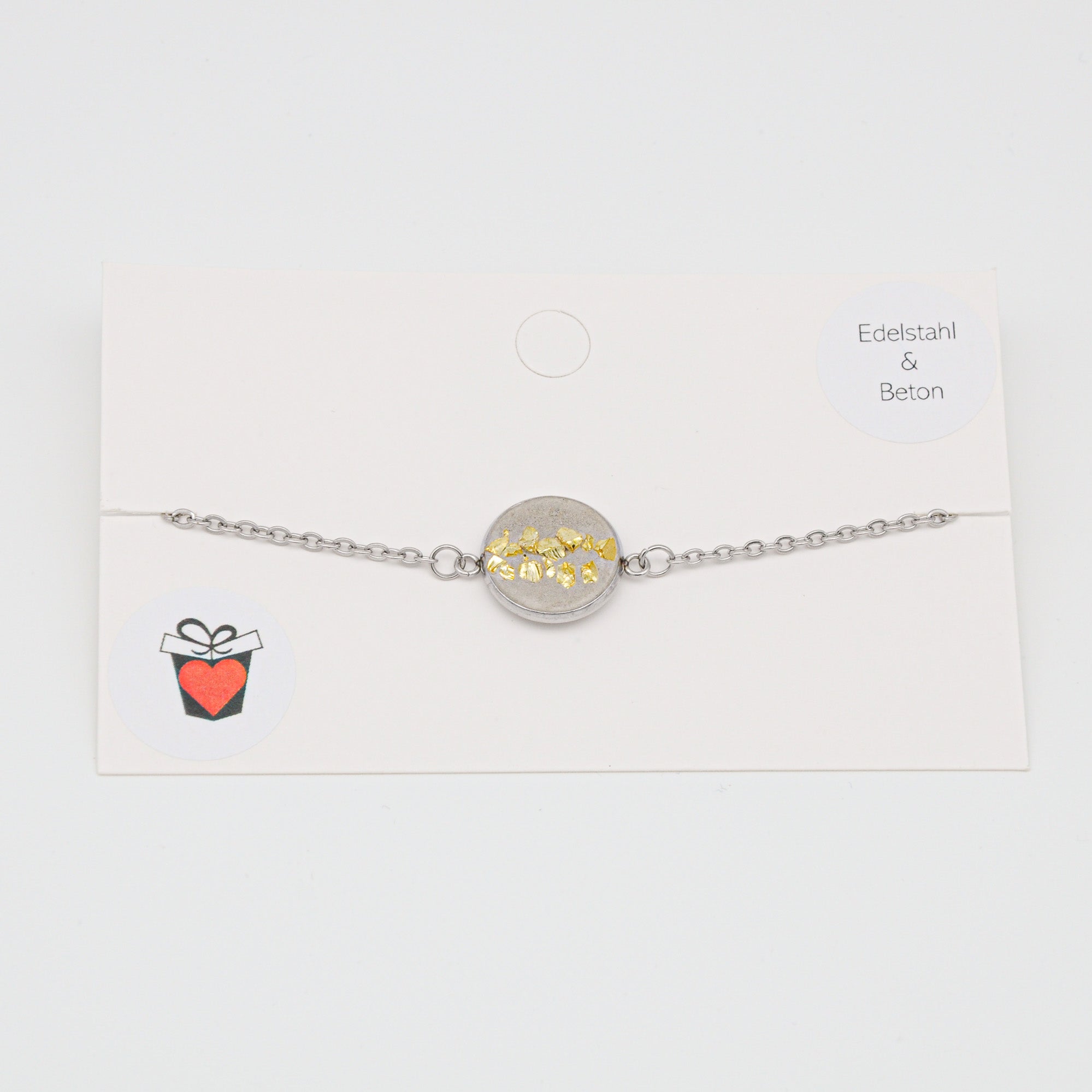 Beton Armband Silberkette Blattgold Medium – Ansicht 2