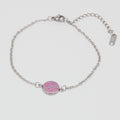 Beton Armband Silberkette Magenta Small – Handmade in Austria