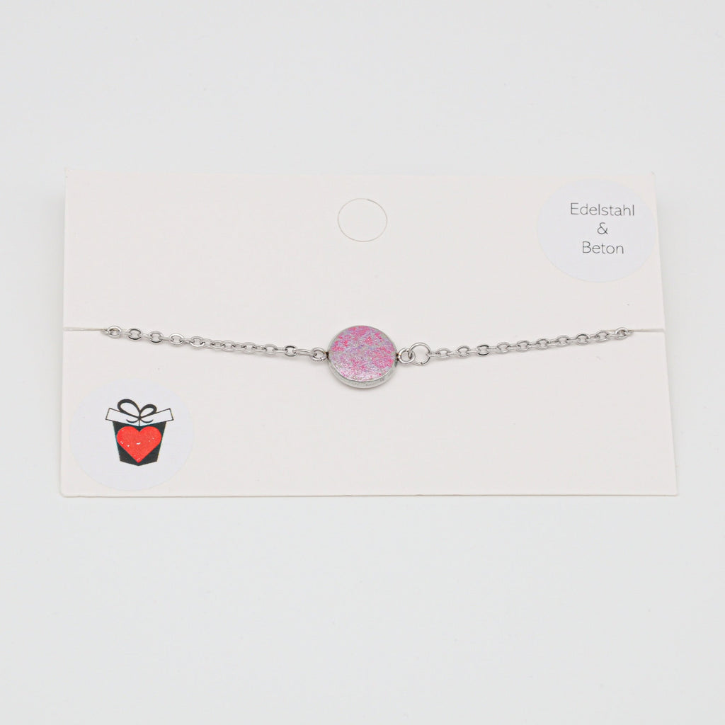 Beton Armband Silberkette Magenta Small – Ansicht 2
