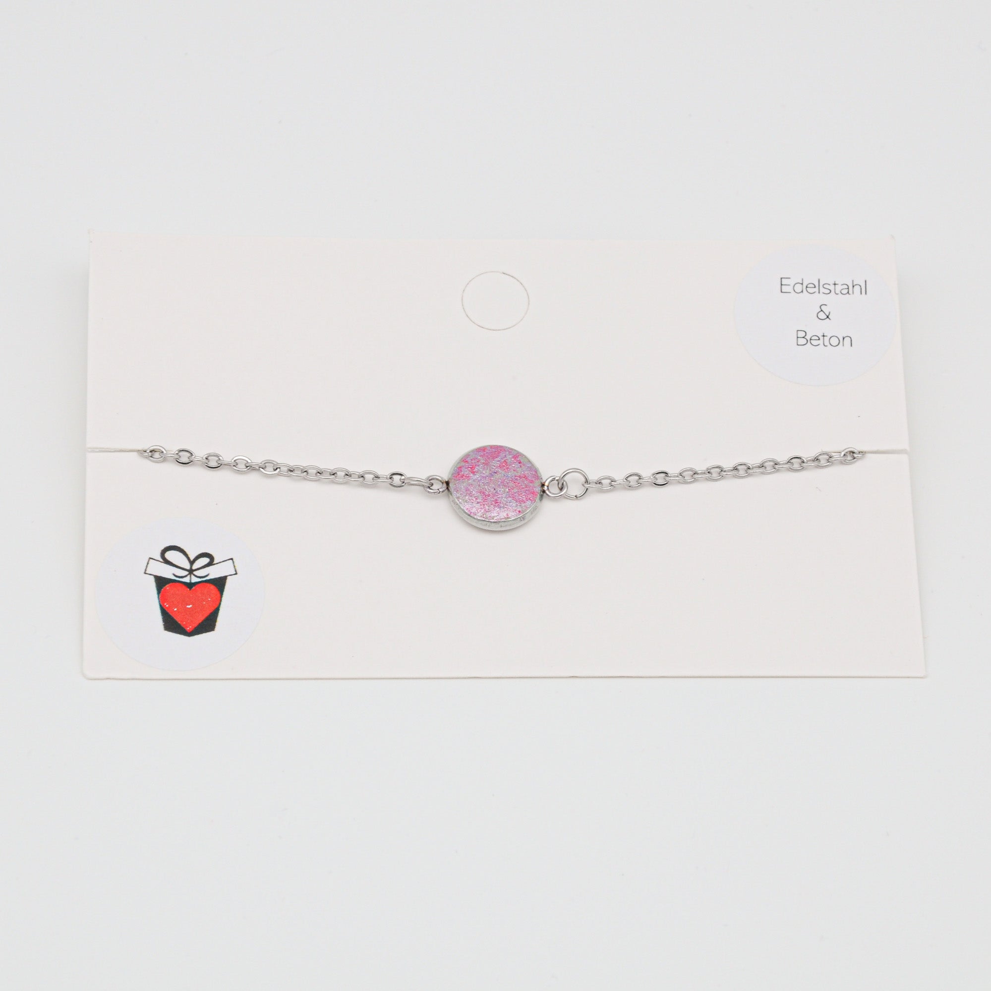 Beton Armband Silberkette Magenta Small – Ansicht 2