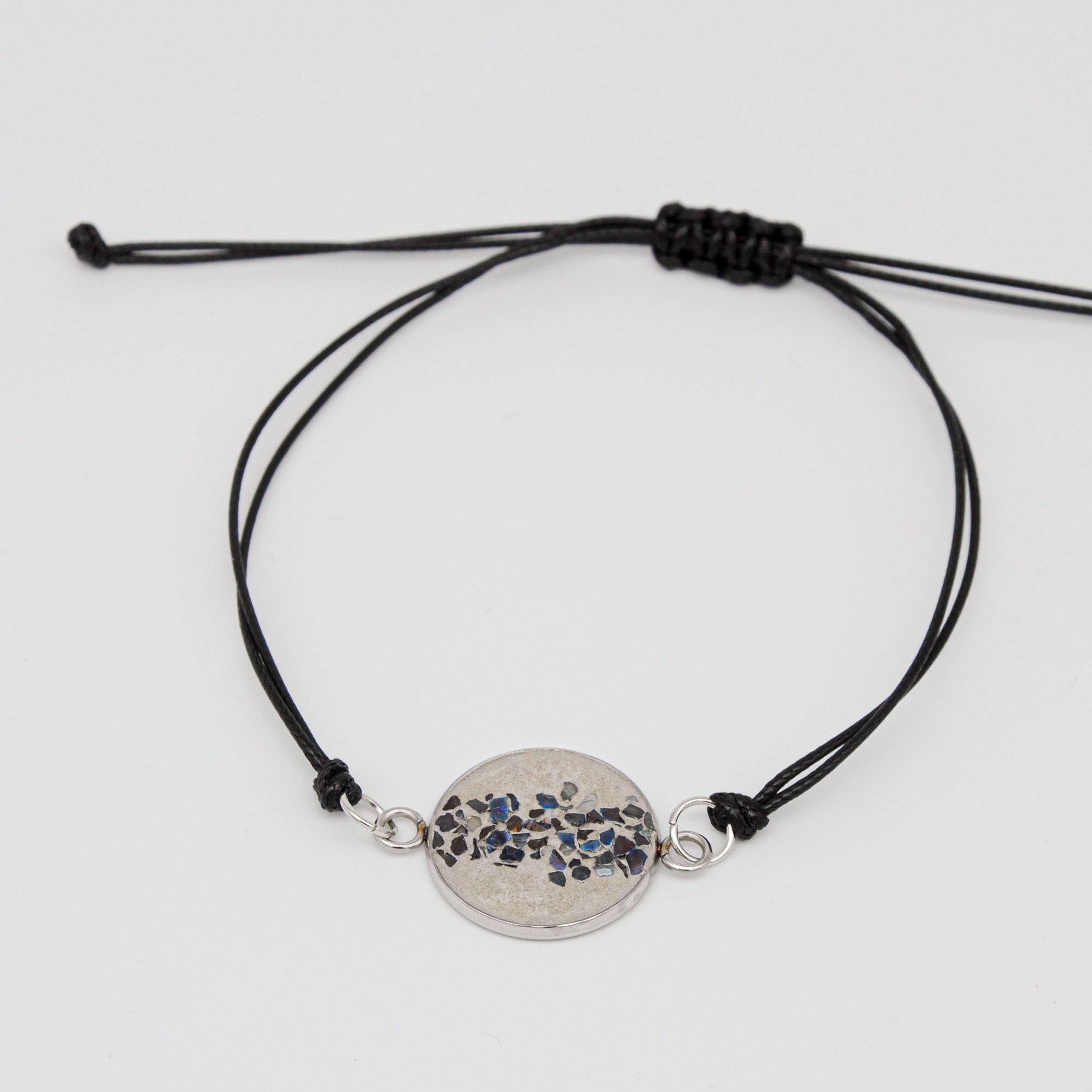 Beton Armband Kordel Schwarz Blau