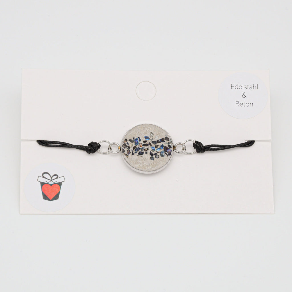 Beton Armband Kordel Schwarz Blau (Large) – Ansicht 3