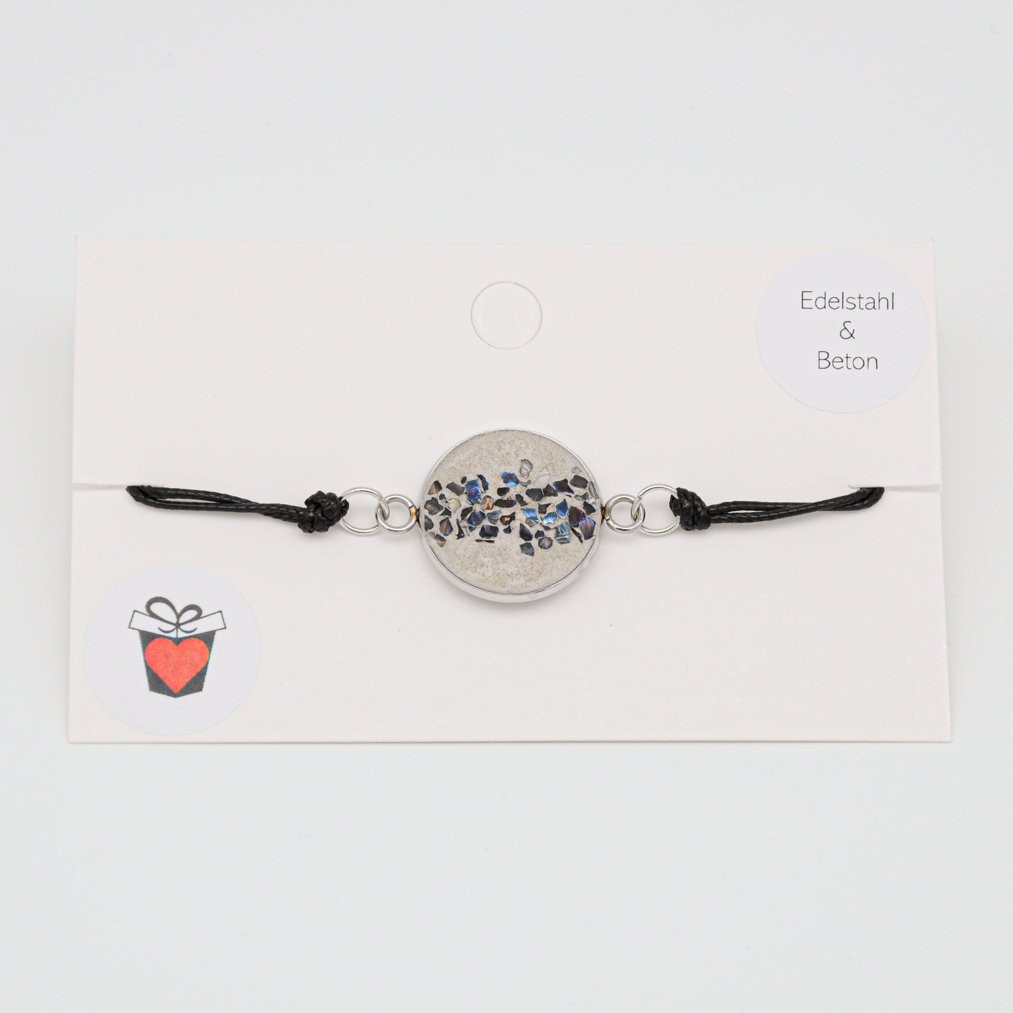 Beton Armband Kordel Schwarz Blau (Large) – Ansicht 3