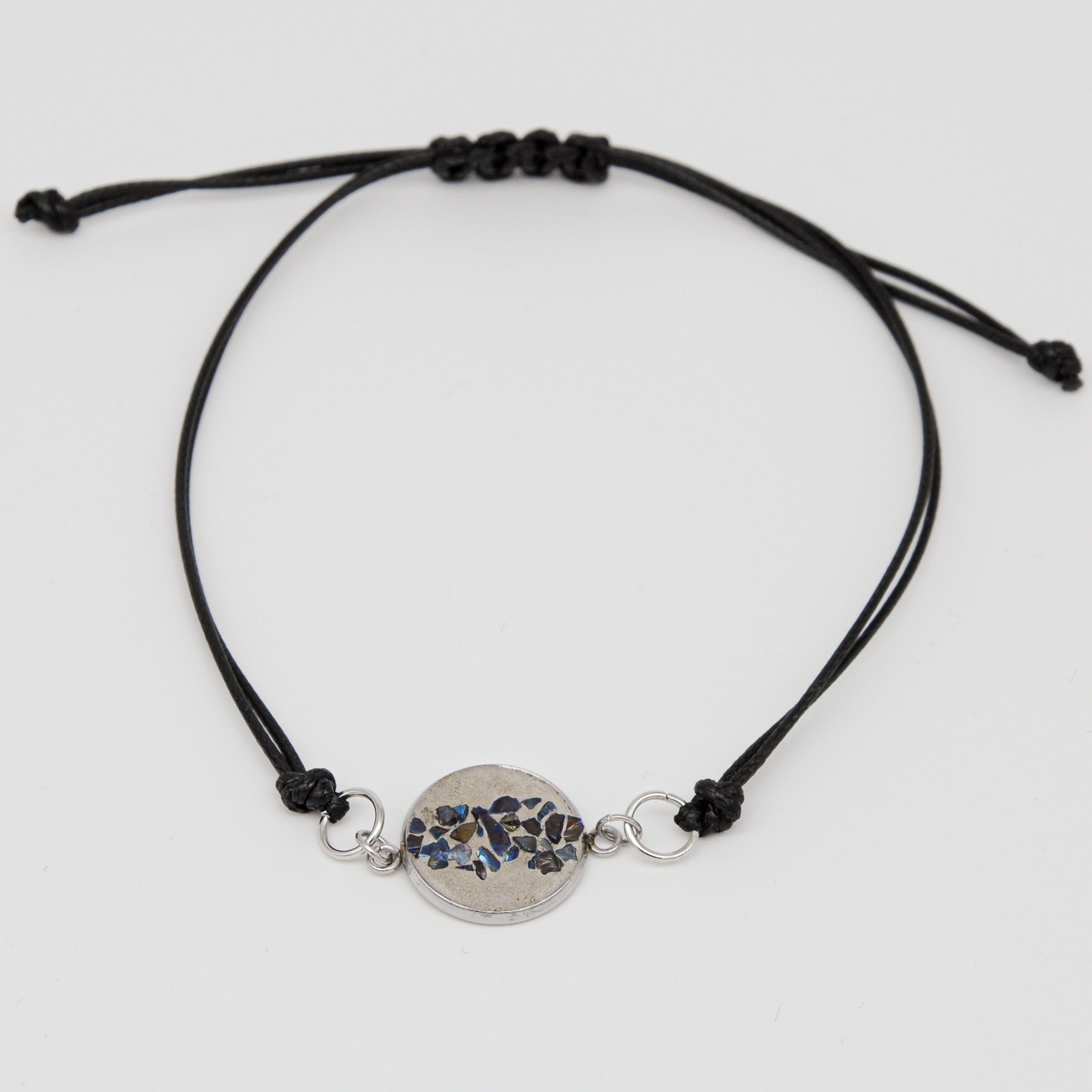 Beton Armband Kordel Schwarz Blau – Handmade in Austria