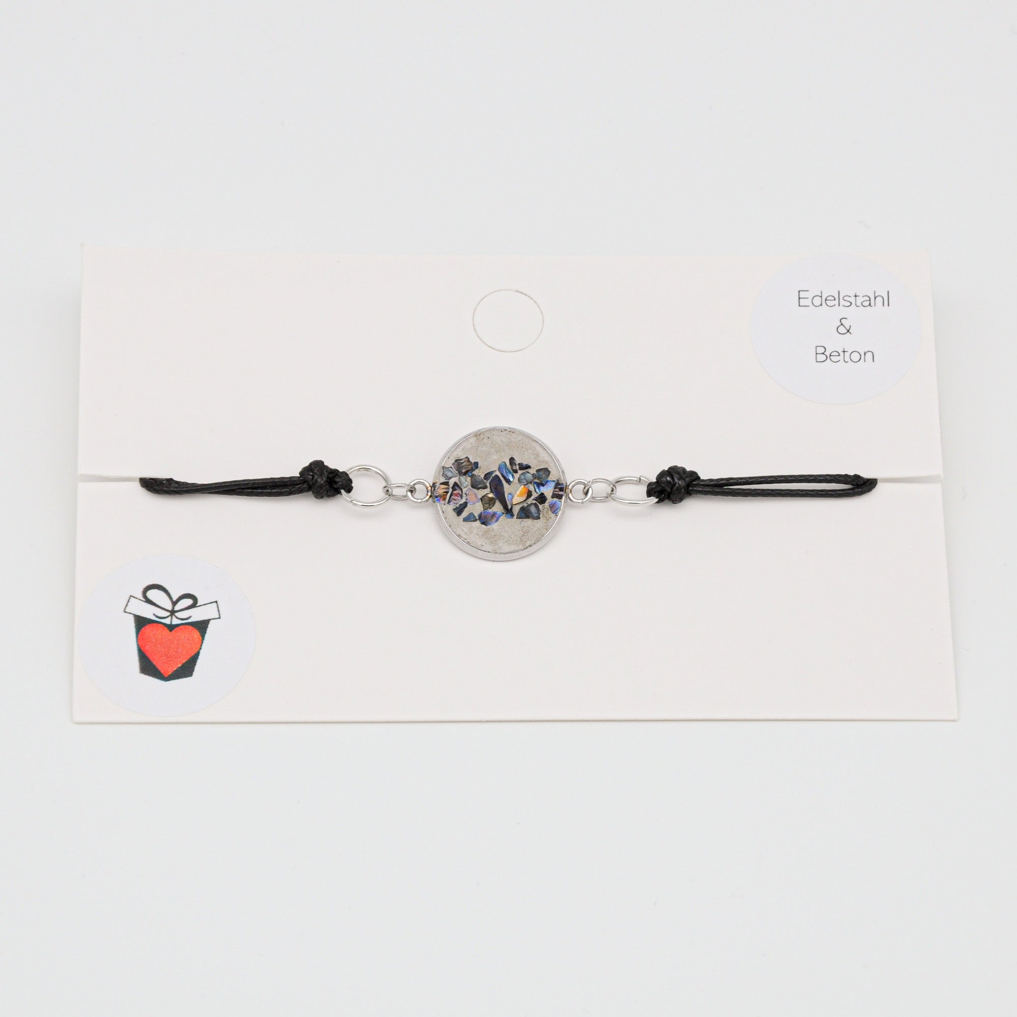 Beton Armband Kordel Schwarz Blau (Medium) – Ansicht 2