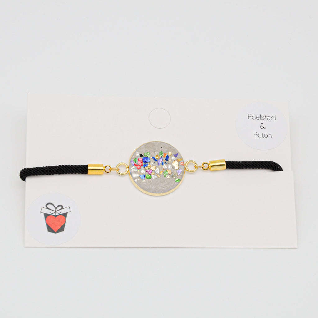 Beton Armband Kordel Schwarz Bunt (Large) – Ansicht 3