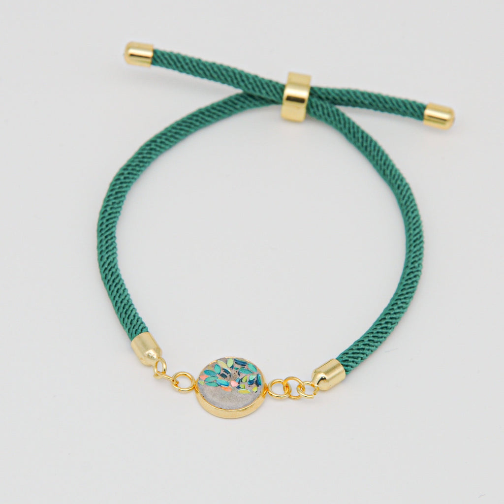 Beton Armband Kordel Grün – Handmade in Austria