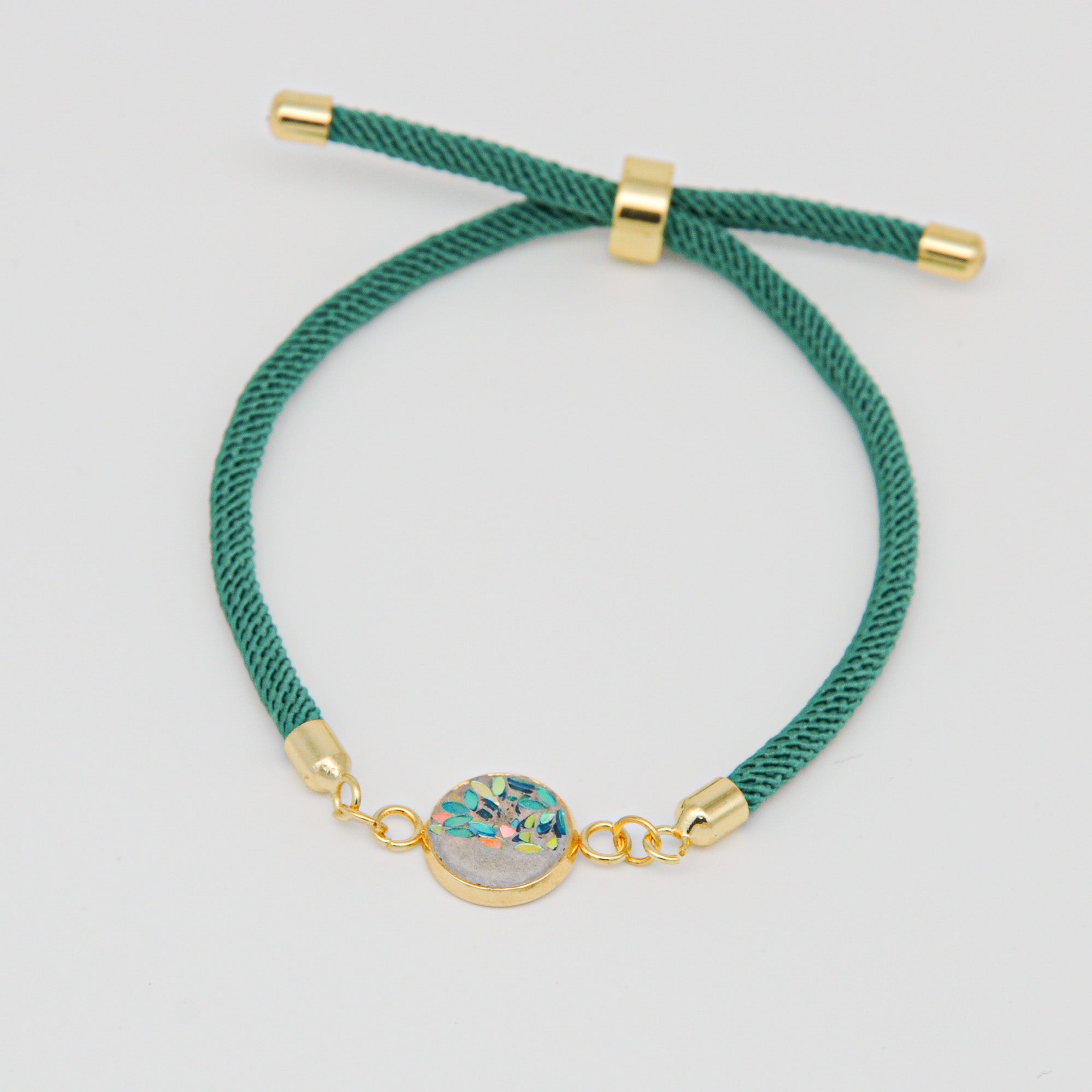 Beton Armband Kordel Grün – Handmade in Austria