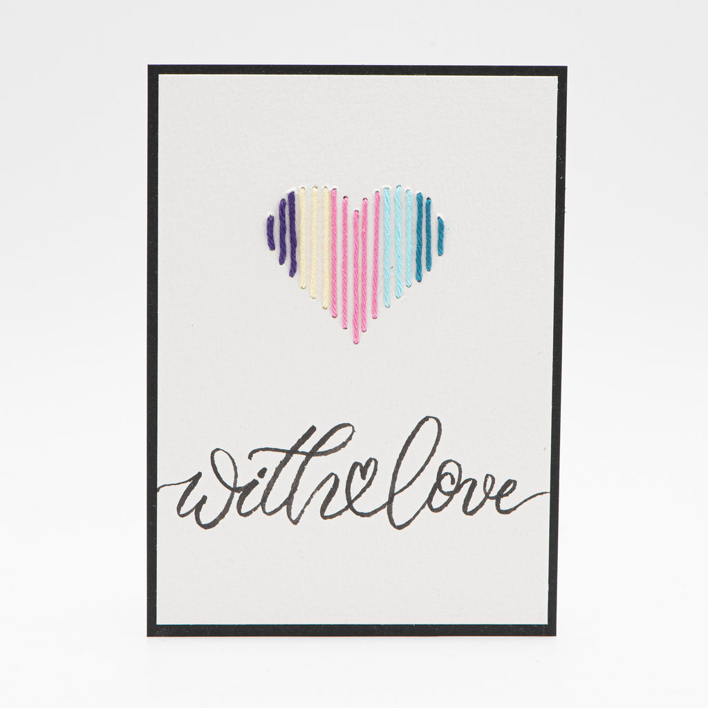 Karte With Love – Herz genäht