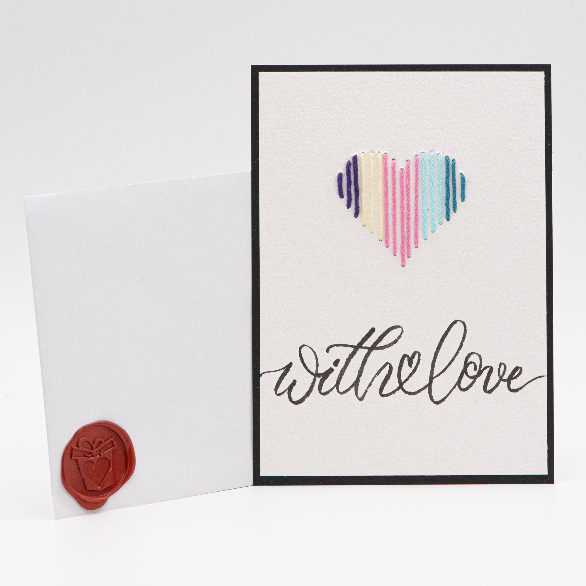 Karte With Love – Herz genäht