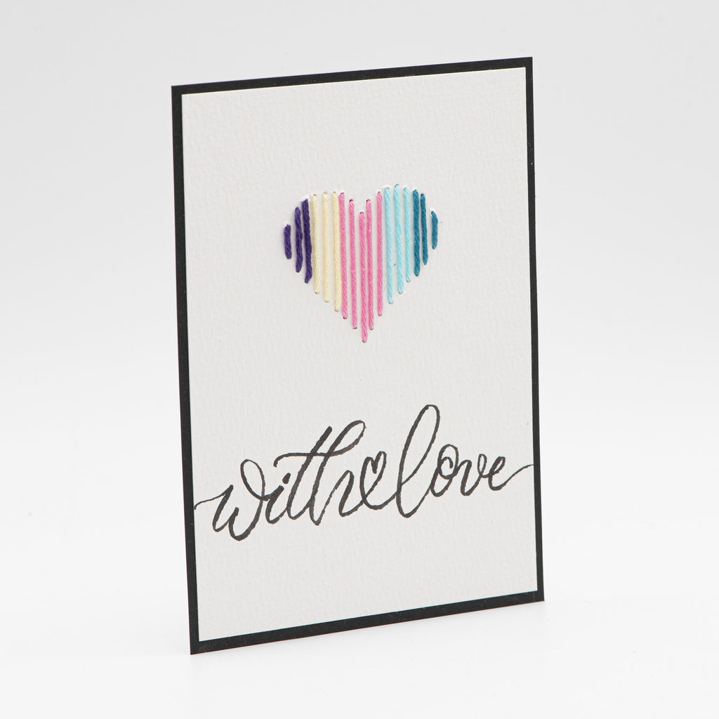 Karte With Love – Herz genäht