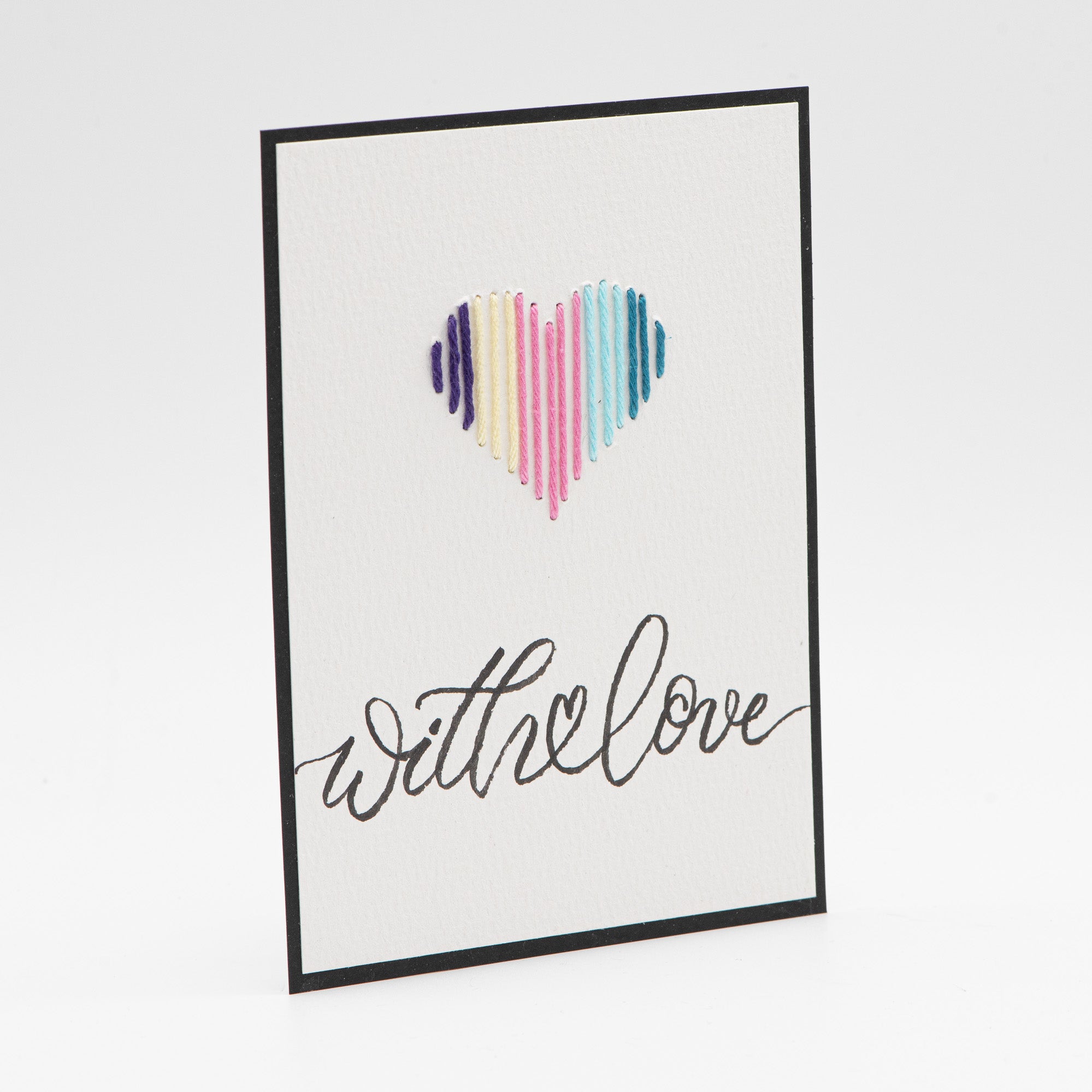 Karte With Love – Herz genäht