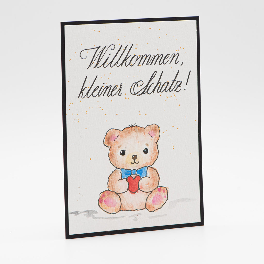 Geburtskarte – Willkommen kleiner Schatz Bär