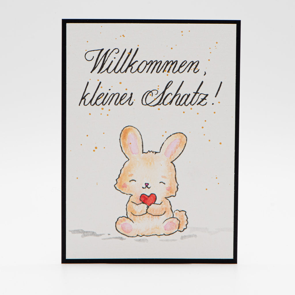 Geburtskarte – Willkommen kleiner Schatz Hase
