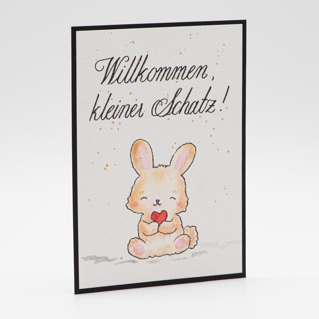 Geburtskarte – Willkommen kleiner Schatz Hase